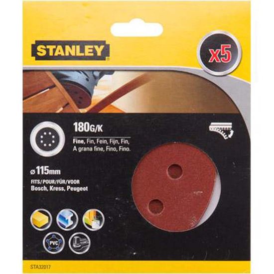 Immagine di 5 FOGLI ABRASIVI, PER LEVIGATRICE ROTORBITALE, Ø 115 MM, GRANA 180