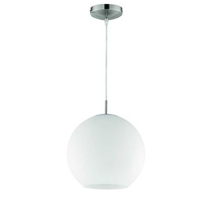 Immagine di SOSPENSIONE MOON, SFERA IN VETRO, COLORE BIANCO, Ø30 CM