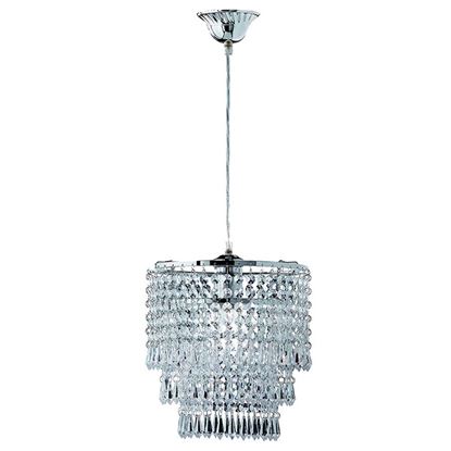 Immagine di SOSPENSIONE ORIENT TONDA, STRASS, ACRILICO, CROMO, 25 CM