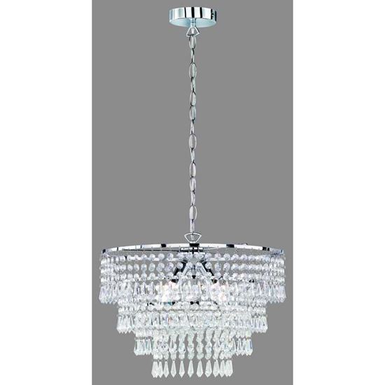 Immagine di SOSPENSIONE ORIENT TONDA, STRASS, ACRILICO, CROMO, 43 CM