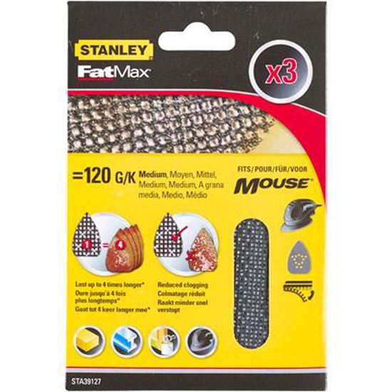 Immagine di 3 FOGLI ABRASIVI, PER LEVIGATRICE MOUSE,  GRANA 80