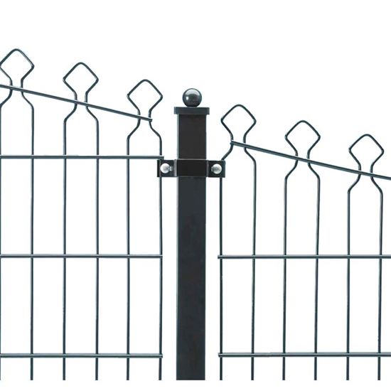 Immagine di PALO ZINCATO PLASTICATO, SEZIONE QUADRA, CON CAPPUCCIO A FORMA SFERICA, 60X60 MM, H 175 CM