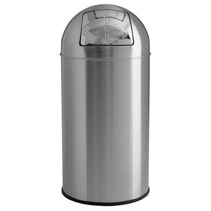 Immagine di GETTACARTE APOLLINO PUSH, SPORTELLO PUSH, SECCHIO INTERNO CON MANIGLIA, 40 LT, INOX SATINATO