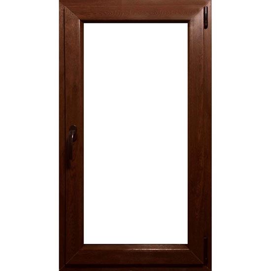 Immagine di FINESTRA PVC 60X140 CM,  1 ANTA 6 CAMERE, DOPPIO VETRO, COLORE NOCE