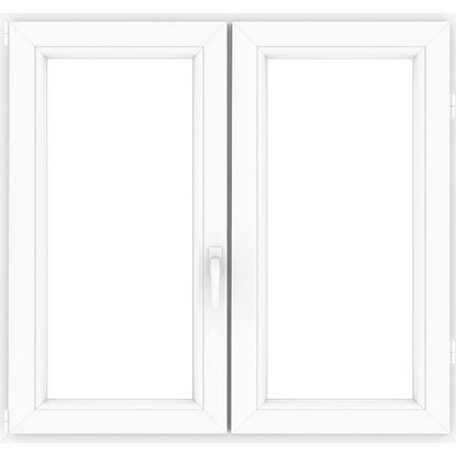Immagine di FINESTRA PVC 140X140 CM BIANCA 6 CAMERE, 2 ANTE, BATTENTE, DOPPIO VETRO