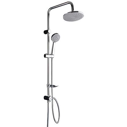 Immagine di COLONNA DOCCIA, IN ACCIAIO, SOFFIONE ANTICALCARE, Ø 21,5 CM, DOCCETTA ANTICALCARE, 5 FUNZIONI, Ø 11 CM