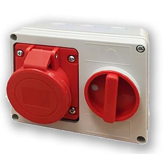 Immagine di PRESA INTERBLOCCATA ORIZZONTALE 16A, 3P+N+T, COLORE ROSSO, 6H, IP44, 380-415V