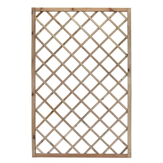 Immagine di GRIGLIATO PROMO, LEGNO DI CONIFERA IMPREGNATO IN AUTOCLAVE, MAGLIA DIAGONALE 13X13 CM, 100X180 CM