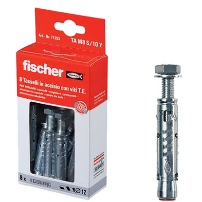Immagine di TASSELLI ACCIAIO FISCHER TAM 6 S/10Y Ø 10 MM 8 PEZZI CON VITE