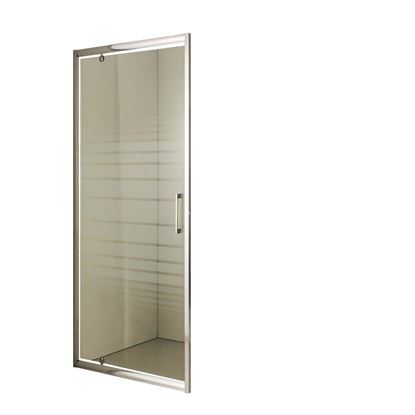 Immagine di PORTA BATTENTE, PROFILO ALLUMINIO BIANCO, CRISTALLO PIUMATO, SPESSORE 6 MM, H195 CM, 78/81 CM