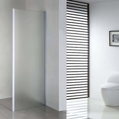 Immagine di LATO FISSO PER PORTE, PROFILO BIANCO, CRISTALLO PIUMATO, SPESSORE 6 MM, 90X195 CM