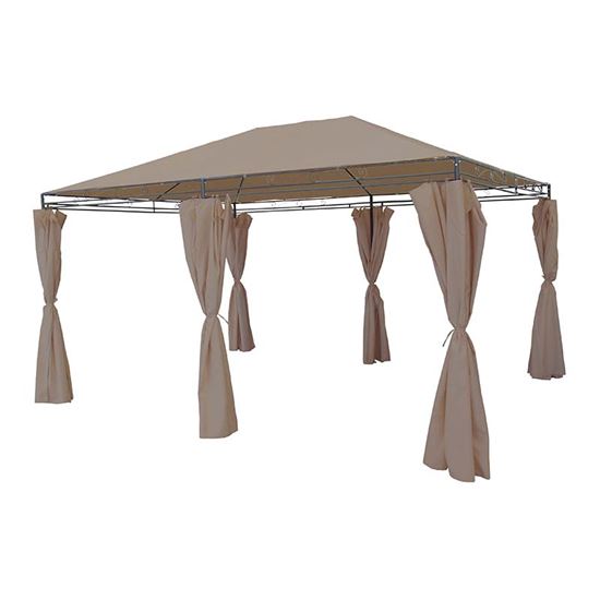 Immagine di GAZEBO CASABLANCA, IN ACCIAIO, 3X4 MT, PALO Ø28 MM, TELO SUPERIORE IN POLIESTERE 140 GR/M², TELI LATERALI IN POLIESTERE 120 GR/M², STRUTTURA COLORE ANTRACITE, TELI COLORE MARRONE