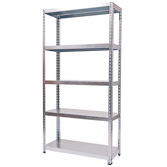 Immagine di SCAFFALE 5 RIPIANI KIT 100, GRIGIO, 100X40X187 CM, 50 KG PER RIPIANO, MONTAGGIO A BULLONI