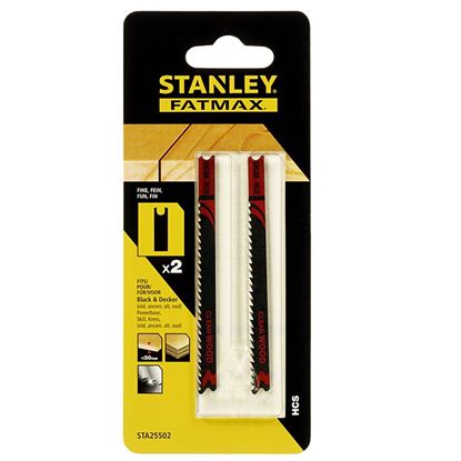 Immagine di 2 LAME PER TAGLIO FINE, SU LEGNO, HCS, ATTACCO A U, STANLEY FATMAX, 100X2.7 MM