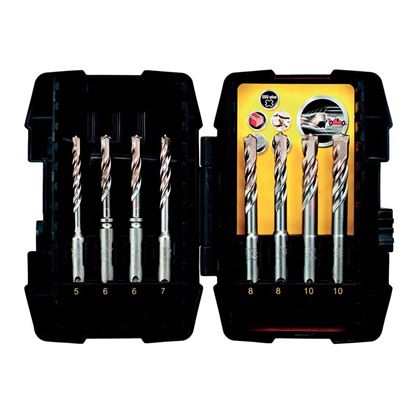 Immagine di STRONGBOX, SET 8 PUNTE SDS-PLUS HI-TECH, 2 PEZZI Ø5,6 MM,2 PEZZI Ø7,8 MM, 2 PEZZI Ø110 MM