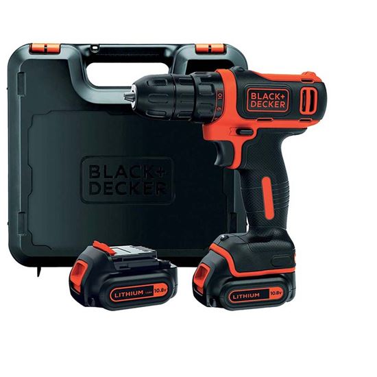 Immagine di TRAPANO AVVITATORE BLACK+DECKER 10,8 V LITIO, BDCDD12KB-QW, BATTERIA 1,5 AH, MANDRINO AUTOSERRANTE 10 MM