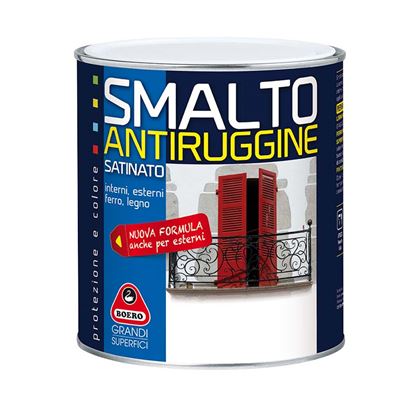 Immagine di SMALTO ANTIRUGGINE, SATINATO, PER INTERNI ED ESTERNI, 0,750 LT, COLORE NERO