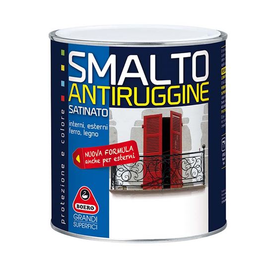 Immagine di SMALTO ANTIRUGGINE, SATINATO, PER INTERNI ED ESTERNI, 0,750 LT, COLORE NERO