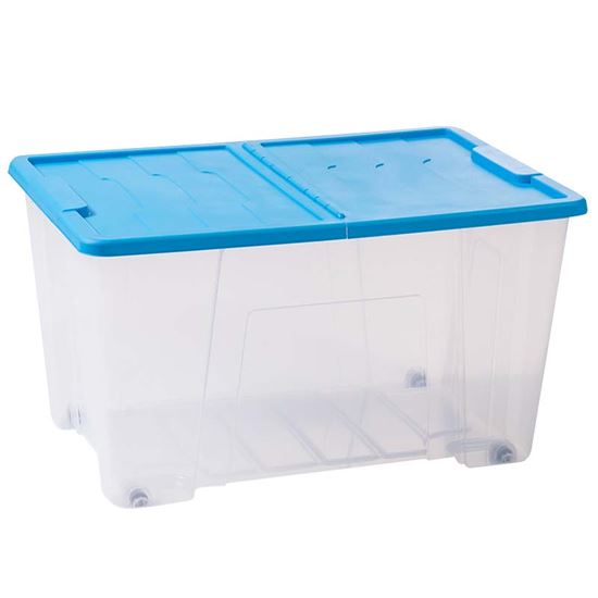 Immagine di CONTENITORE SOTTOLETTO, COPERCHIO BLU, 57X39X32 CM